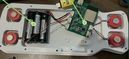 Smart Nest internal prototype base with sensors, controller and battery